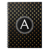 Gold Foil Monogram Stars Notebook Notizblock (Vorderseite)