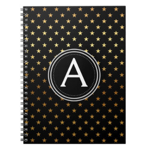 Gold Foil Monogram Stars Notebook Notizblock