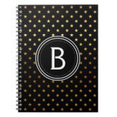 Gold Foil Monogram Stars Notebook Notizblock (Vorderseite)