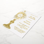 Gold foil monstrance | First Holy Communion Folieneinladung (Gedreht)