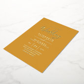 GOLD FOIL Mustard Sunset Modern All-in-1 Wedding Folieneinladung (Gedreht)