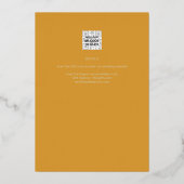 GOLD FOIL Mustard Sunset Modern All-in-1 Wedding Folieneinladung (Rückseite)