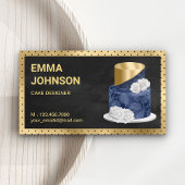 Gold Foil Navy Blue Floral Cake Konditorgebäck Koc Visitenkarte