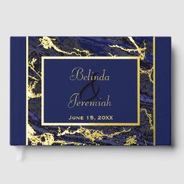 Gold Foil & Navy Blue Wedding Gästebuch