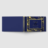 Gold Foil & Navy Blue Wedding Gästebuch (Voll)