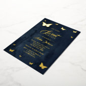 GOLD FOIL Navy Butterfly Sweet 16 Gold Folieneinladung (Gedreht)