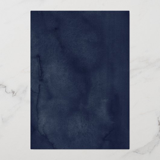 GOLD FOIL Navy Gold Floral Dress Quinceanera Folieneinladung (Rückseite)