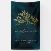 GOLD FOIL NAVY UNDERWASSER SEAWEED BRAUTPARTY BA BANNER (Vertikal)