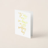 Gold Foil New in Laws Wedding Day Danke Karte (Vorderseite)