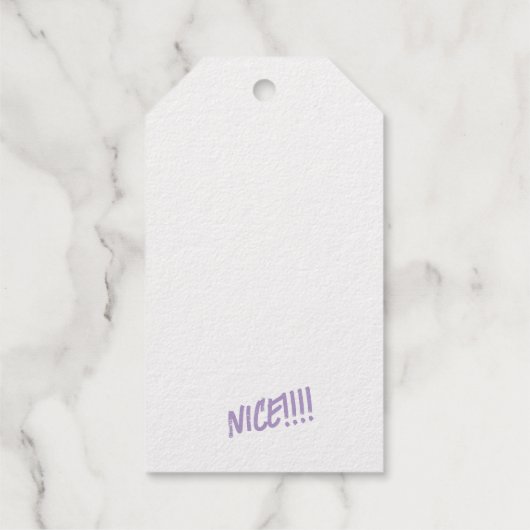 Gold Foil "NICE!!!!!" Geschenkanhänger (Rückseite)
