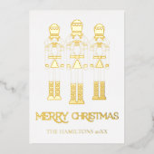Gold Foil Nutcracker Weihnachtskarten Folieneinladung (Vorderseite)