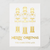 Gold Foil Nutcracker Weihnachtskarten