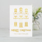 Gold Foil Nutcracker Weihnachtskarten Folieneinladung (Stehend vorne)