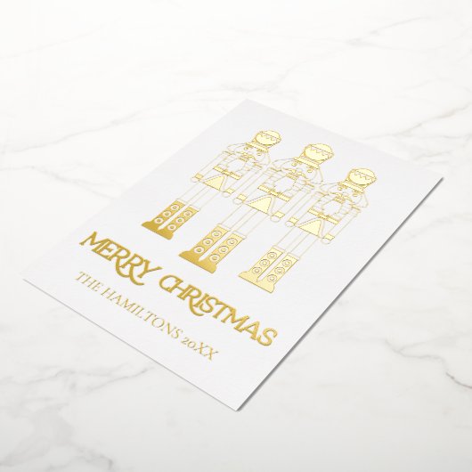 Gold Foil Nutcracker Weihnachtskarten Folieneinladung (Gedreht)