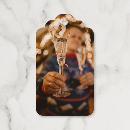 Gold Foil Nutcracker Weihnachtskarten Geschenkanhänger (Rückseite)