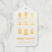 Gold Foil Nutcracker Weihnachtskarten Geschenkanhänger (Vorderseite)