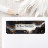 Gold Foil Obsidian Marble Return Address (Insitu)
