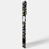 Gold Foil On Blue Leopard Print Monogrammed Case-Mate iPhone Hülle (Rückseite / Rechts)