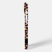 Gold Foil On Pink Leopard Print Monogrammed Case-Mate iPhone Hülle (Rückseite / Links)