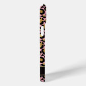 Gold Foil On Pink Leopard Print Monogrammed Case-Mate iPhone Hülle (Rückseite / Rechts)