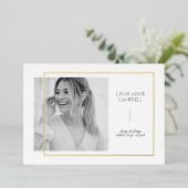 Gold Foil One Foto Modern Simple Graduation Party Folieneinladung (Stehend vorne)