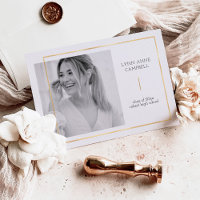 Gold Foil One Foto Modern Simple Graduation Party