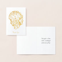 Gold Foil Oyster Muschel Card