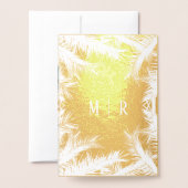 Gold Foil Palm Blätter String Lights Wedite Einlad Folienkarte (Rückseite mit Umschlag)