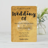 Gold Foil Paper Texture Glitzer Einladung (Stehend Vorderseite)