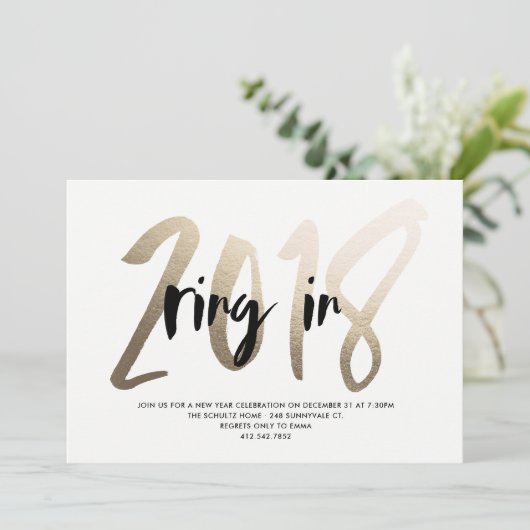 Gold Foil Party Einladung (Stehend Vorderseite)