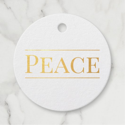 Gold Foil PEACE Geschenkanhänger (Vorderseite)