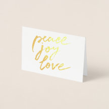 Gold Foil Peace Joy Liebe Weihnachten Foto