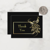 Gold Foil Peacock Bird Danke Karte (Vorderseite/Rückseite Beispiel)