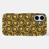 Gold Foil Peacock Feathers Red Green Case-Mate iPhone Hülle (Rückseite (Horizontal))