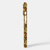 Gold Foil Peacock Feathers Red Green Case-Mate iPhone Hülle (Rückseite / Links)