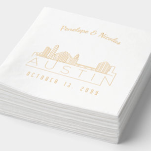 Gold Foil Personalisiert Austin Wedding Napkins Servietten Mit Folie