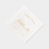 Gold Foil Personalisiert Austin Wedding Napkins Servietten Mit Folie (Rechts)