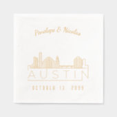Gold Foil Personalisiert Austin Wedding Napkins Servietten Mit Folie (Vorderseite)