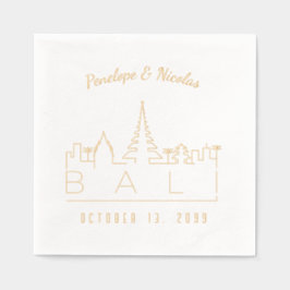 Gold Foil Personalisiert Bali Wedding Napkins Servietten Mit Folie