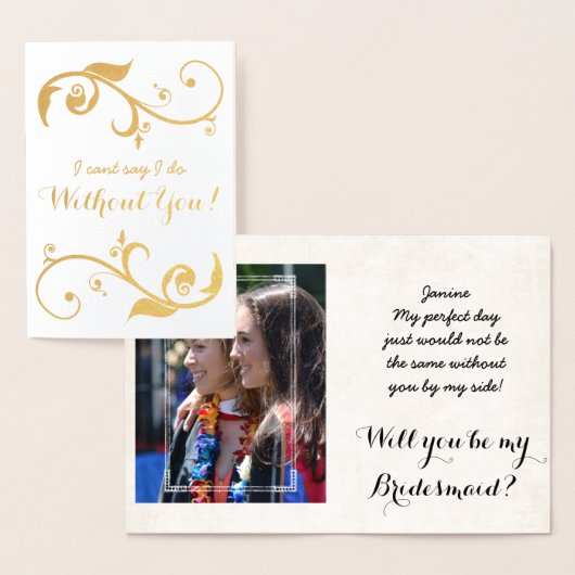 Gold Foil Personalisiert Bridesmaid Card Folienkarte (Anzeige)