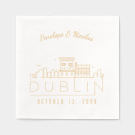Gold Foil Personalisiert Dublin Wedding Napkins Servietten Mit Folie