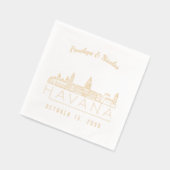 Gold Foil Personalisiert Havana Wedding Napkins Servietten Mit Folie (Links)