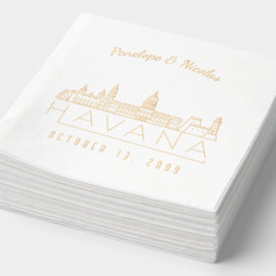 Gold Foil Personalisiert Havana Wedding Napkins Servietten Mit Folie