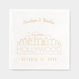 Gold Foil Personalisiert Hollywood Wedding Napkins Servietten Mit Folie