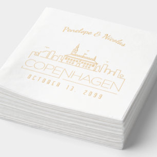 Gold Foil Personalisiert Kopenhagen Hochzeit Napki Servietten Mit Folie