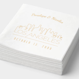 Gold Foil Personalisiert Los Angeles Wedding Napki Servietten Mit Folie