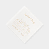Gold Foil Personalisiert Los Angeles Wedding Napki Servietten Mit Folie (Rechts)