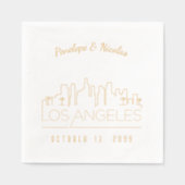 Gold Foil Personalisiert Los Angeles Wedding Napki Servietten Mit Folie (Vorderseite)