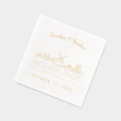 Gold Foil Personalisiert Niederlande Wedding Napki Servietten Mit Folie (Links)