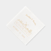 Gold Foil Personalisiert Niederlande Wedding Napki Servietten Mit Folie (Rechts)
